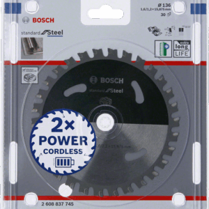 BOSCH DISKINIS PJŪKLAS STANDARD STAL 136x15,875x30z ACCU