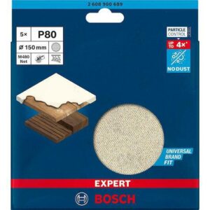 BOSCH ŠLIFAVIMO TINKLELIS 225mm EXPERT M480 gr. 80 150 /5vnt.