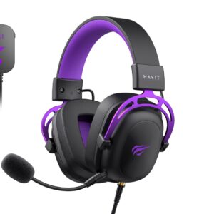 Havit H2002C+U - žaidimų ausinės (juodos ir violetinės spalvos)