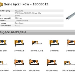 BOSTITCH KABĖS 80 8mm 10M plotis 12,8mm
