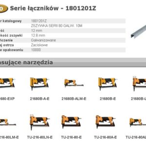 BOSTITCH KABUTĖS 80 12mm 10M plotis 12,8mm