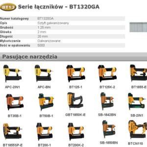 BOSTITCH VINYS BT13 20mm 5M 18GA