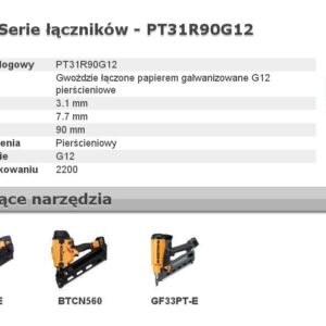 BOSTITCH VINYS PT 33` 90mm ŽIEDINĖS CINKUOTOS