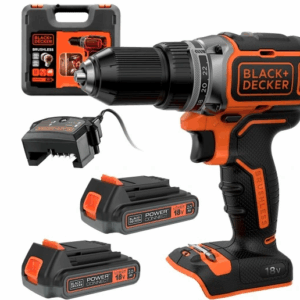 BLACK+DECKER Akumuliatorinis suktuvas-gręžtuvas 18V BL186KB 52Nm 2x2,0Ah BL