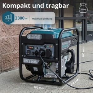 Benzininis inverterinis generatorius Könner  amp Söhnen KS 3300i, 3kW 230V - Image 2