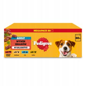 PEDIGREE Adult Selection of flavours in jelly - drėgnas ėdalas šunims - 80x100g