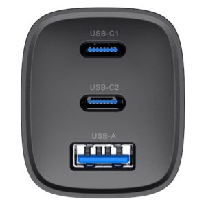 Havit UC20 - GaN 65 W trijų prievadų kelioninis įkroviklis, juodas - Image 2