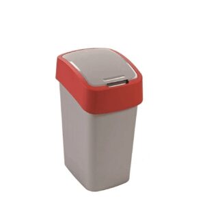 CURVER ŠIUKŠLIADĖŽĖ "FLIP BIN" 25L /SIDABRINĖ/ RAUDONA