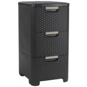 CURVER LENTYNA SU 3 STALČIAIS 3x14L /TAMSIAI RUDA