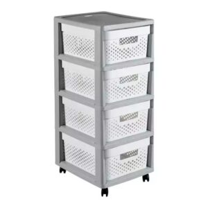 CURVER LENTYNA INFINITY SU RATUKAIS 4x11L AŽŪRINĖ PILKA/BALTA