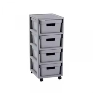 CURVER LENTYNA INFINITY SU RATUKAIS 4x11L ŠVIESIAI PILKA