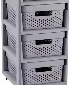 CURVER LENTYNA INFINITY SU RATUKAIS 4x11L AŽŪRINĖ ŠVIESIAI PILKA