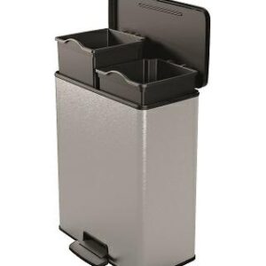 CURVER ŠIUKŠLIADĖŽĖ SU PEDALU 26L+26L /IML METALIZUOTA