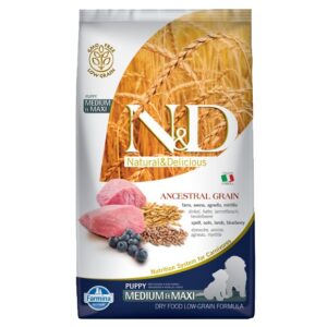 FARMINA N&D Ancestral Grain Puppy Medium&Maxi Lamb - sausas ėdalas šunims - 12 kg