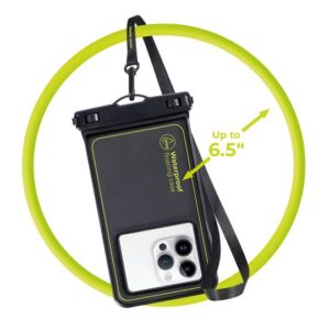 Mobile Origin vandeniui atsparus plūduriuojantis dėklas 6,5", juodos spalvos/žalios spalvos - Image 7