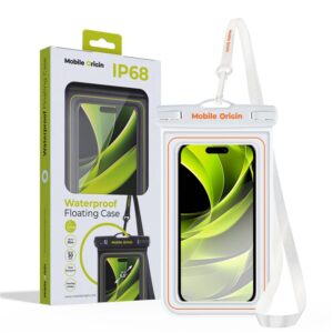 Mobile Origin vandeniui atsparus plūduriuojantis dėklas 6,5", baltos spalvos/oranžinės spalvos
