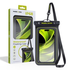 Mobile Origin vandeniui atsparus plūduriuojantis dėklas 6,8", juodos spalvos/žalios spalvos