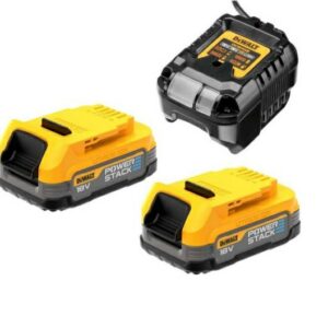 DEWALT AKUMULIATORIUS 18V 1,7Ah POWERSTACK 2vnt. + ĮKROVIKLIS DCB1102