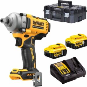 DEWALT SMŪGINIS VERŽLIASUKIS 1/2" 18V DCF892P2T 812Nm 2x5,0Ah 4-PAVARŲ FIKSATORIUS TSTAK