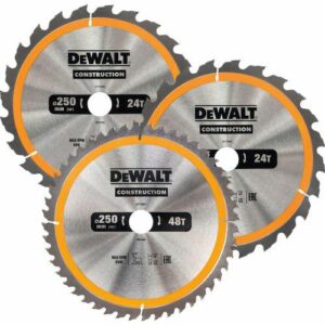 DEWALT DISKINIS PJŪKLAS EX RINKINYS 3vnt. 250mm 2x24z, 1x48z