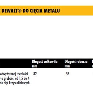 DEWALT PJŪKLELIS SIAURAPJŪKLIUI 82x4mm T118OF /5vnt. METALUI - Image 1