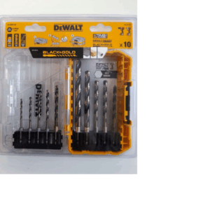DEWALT METALO GRĄŽTŲ RINKINYS HEX 10 vnt. 3-10 mm BLACK & GOLD
