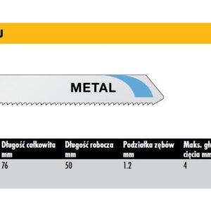 DEWALT PJŪKLELIS SIAURAPJŪKLIUI 76x1,2mm T118A METALUI /5vnt.