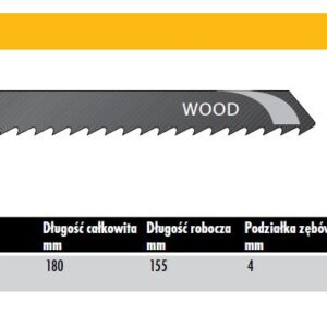 DEWALT PJŪKLELIS SIAURAPJŪKLIUI 180x4mm T744D MEDIENAI /5vnt.