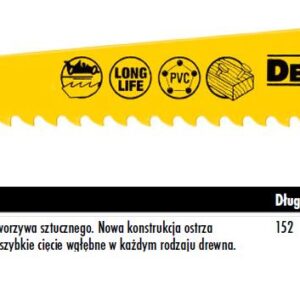 DEWALT PJŪKLELIS SLANKIOJANČIAM PJŪKLUI 152x4,2mm S611VF MEDIENAI SU VINIMIS, PVC /5vnt.