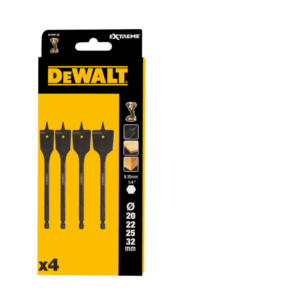 DEWALT PLOKŠČIASIS GRĄŽTAS SMŪGINIS RINKINYS 4vnt. 20, 22, 25, 32mm HEX 1/4"