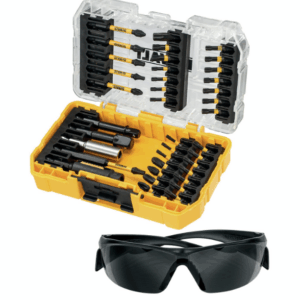 DEWALT FLEXTORQ ANTGALIŲ RINKINYS 38 vnt. + APSAUGINIAI AKINIAI