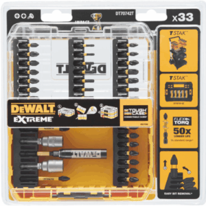 DEWALT FLEXTORQ ANTGALIŲ RINKINYS 33 vnt.