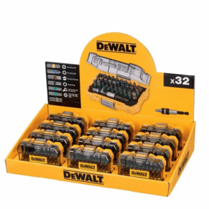 DEWALT ANTGALIŲ RINKINYS (pakuotė) 32 vnt. / EKSPOZITORIUS 12 pakuočių