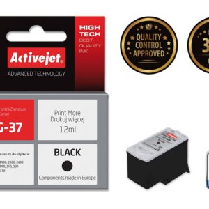 Activejet AC-37R rašalas (pakaitalas Canon PG-37; Premium; 12 ml; juodas) - Image 2