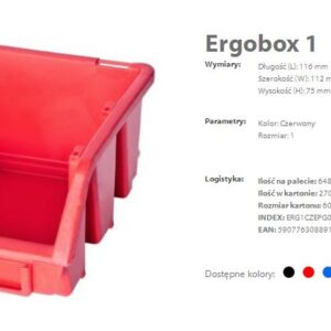 PATROL ERGOBOX 1 RAUDONA 116 x 112 x 75