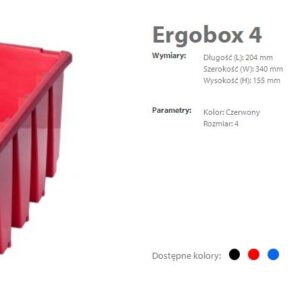 PATROL ERGOBOX 4 RAUDONA 204 x 340 x 155