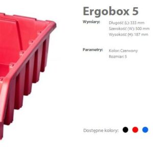 PATROL ERGOBOX 5 RAUDONA 330 x 500 x 180