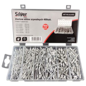 SILVER Aklosios kniedės 2,4 - 4,8mm 400vnt