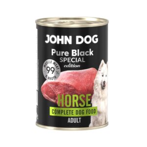 JOHN DOG Pure Black Special Edition Horse - drėgnas ėdalas šunims - 400g