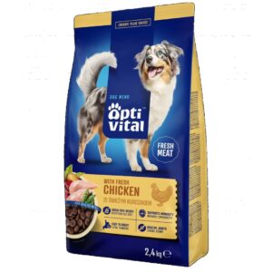 OPTIVITAL With fresh chicken - sausas maistas šunims - 2,4kg