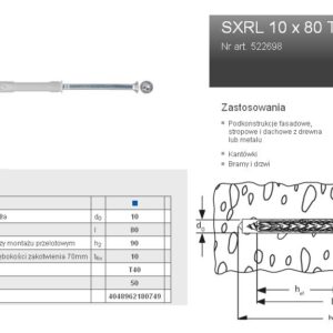 FISCHER išplečiamasis kaištis SXRL 10x 80 T/50vnt. T40.