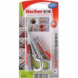 FISCHER DUOPOWER 10x50 kaištis su apvaliu kabliu /2vnt.