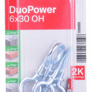 FISCHER KOŁEK DUOPOWER 6x30 SU KABLIUKU SU ĄSA /4vnt.