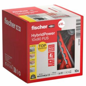 FISCHER HYBRIDPOWER kaištis 10x90 /10vnt. RAKTAS ATSPARUS UGNIAI