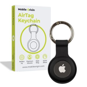 Mobile Origin AirTag KeyChain, juodos spalvos