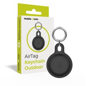 Mobile Origin AirTag Outdoor KeyChain, juodos spalvos