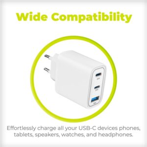 Mobile Origin GaN 40W Wall įkroviklis MO13, baltos spalvos 1 USB-A + 2 USB-C - Image 12