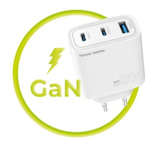 Mobile Origin GaN 40W Wall įkroviklis MO13, baltos spalvos 1 USB-A + 2 USB-C - Image 17