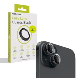 Mobile Origin Easy Lens Guards kameros apsauga, juodos spalvos - Apple iPhone 15 / 15 Plus