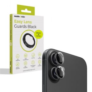 Mobile Origin Easy Lens Guards kameros apsauga, juodos spalvos - Apple iPhone 16 / 16 Plus